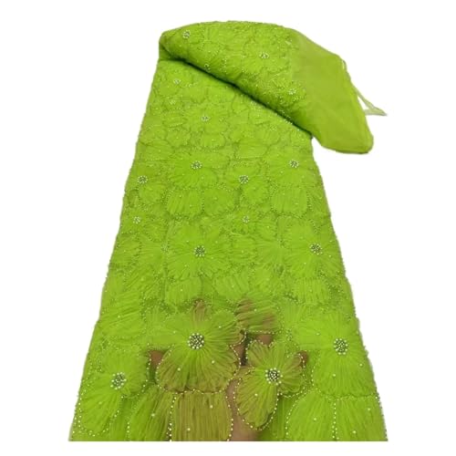 Blumengemusterter Perlenstoff, 5 Meter, Mit Pailletten Und Perlen Bestickt, For Brautkleider, Cheongsam-Spitzenstoff(3) von CCZRD
