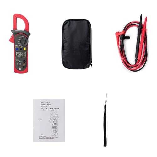 Digitales Zangen-Multimeter, Widerstands-Ohm-Tester, AC-DC-Klemme, Amperemeter, Transistor-Tester, Voltmeter, D-Kontakt, Lcr-Messgerät(Red) von CCZRD