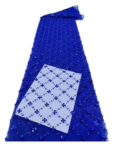 Elegante, Zarte, Weiche Pailletten-Tüllspitze Mit Schönem Steinstoff For Party-Abendkleid(Royalblue,5 yards) von CCZRD