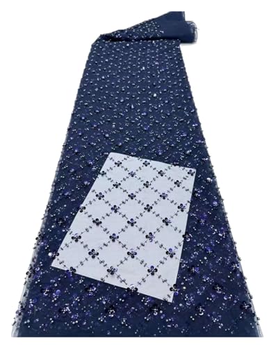 Elegante, Zarte, Weiche Pailletten-Tüllspitze Mit Schönem Steinstoff For Party-Abendkleid(Royalblue-01,3 yards) von CCZRD
