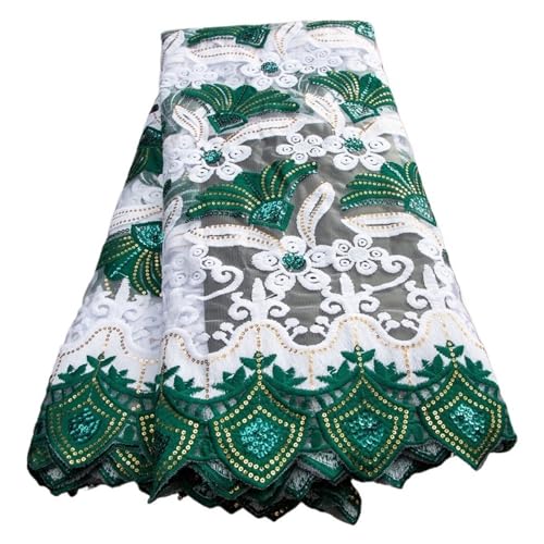 Französischer Milchseiden-Spitzenstoff Mit Pailletten, Bunter Afrikanischer Milchseidenstoff, Nigerianische Spitze For Frauenkleider, 2,5 Yard(TY2199) von CCZRD