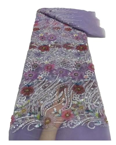 Luxus Elegante Handgemachte Stickerei Pailletten Perlen Spitze Afrikanische Pailletten Spitze Stoff For Hochzeit Nähen 5 Yards(3) von CCZRD
