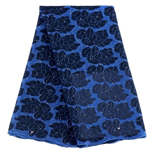 Nigerianische Stickerei Trockene Baumwolle Schweizer Voilespitze Stoff Afrikanische Steine ​​Voilespitze Stoff For Party Nähen Kleid 5yard(3) von CCZRD