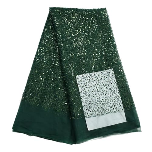 Nigerianischen Perlen Stickerei Spitze Französisch Net Pailletten Tüll Afrikanische Spitze Stoff For Luxus Hochzeit Party 5yard(10african lace fabri) von CCZRD