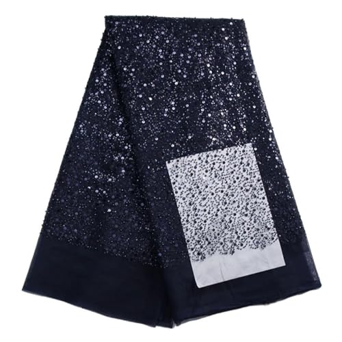 Nigerianischen Perlen Stickerei Spitze Französisch Net Pailletten Tüll Afrikanische Spitze Stoff For Luxus Hochzeit Party 5yard(11african lace fabri) von CCZRD