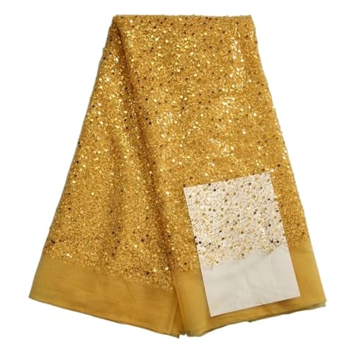 Nigerianischen Perlen Stickerei Spitze Französisch Net Pailletten Tüll Afrikanische Spitze Stoff For Luxus Hochzeit Party 5yard(3african lace fabric) von CCZRD