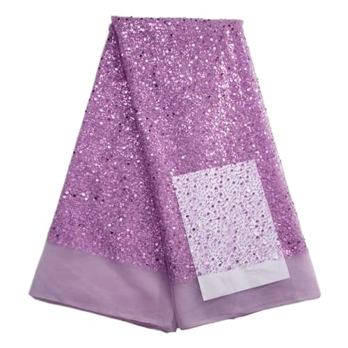 Nigerianischen Perlen Stickerei Spitze Französisch Net Pailletten Tüll Afrikanische Spitze Stoff For Luxus Hochzeit Party 5yard(6african lace fabric) von CCZRD