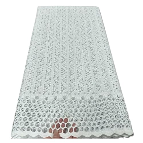 Nigerianischer Baumwoll-Spitzenstoff For Frauen, Afrikanische Spitze, Voile-Spitze, Schweiz, Partykleid, 5 Yards(17) von CCZRD