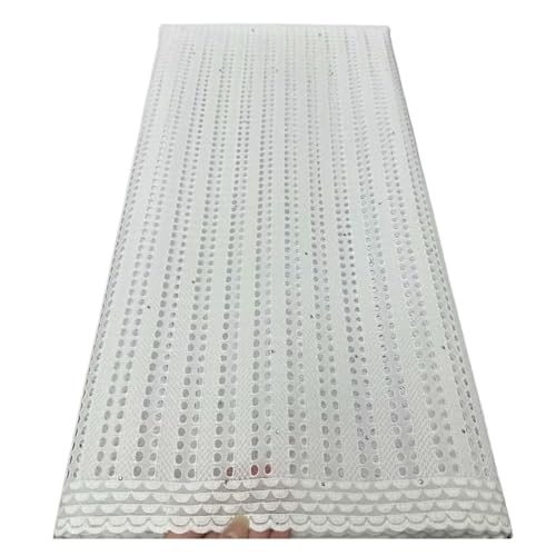 Nigerianischer Baumwoll-Spitzenstoff For Frauen, Afrikanische Spitze, Voile-Spitze, Schweiz, Partykleid, 5 Yards(24) von CCZRD