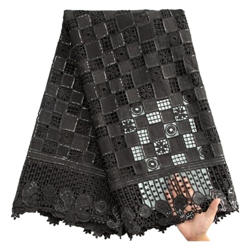 Nigerianischer Spitzenstoff, Afrikanischer Wasserlöslicher Spitzenstoff For Frauenkleider, 5 Yard(14Guipure Cord Lace) von CCZRD
