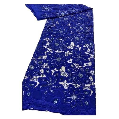 Nigerianischer Tüll-Spitzenstoff For Nähen, Hochzeit, Stickerei, Kleid, Chiffon, Party, Pailletten, Baumwolle, 5 Yard(1) von CCZRD