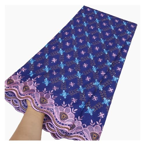 Polierter Baumwoll-Spitzenstoff, Herrenbekleidung, Stickerei, 5 Yards, Afrikanischer Schweizer Voile-Spitzenstoff(LY3173-1) von CCZRD