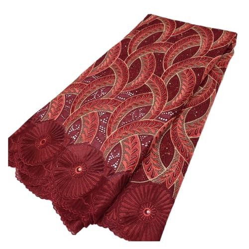 Schweizer Voile-Spitze-Stoff Afrikanische Baumwolle 5 Yards Nigerianischen Mesh-Stickerei-Spitze-Stoffe For Hochzeitskleid(LY2189-4) von CCZRD