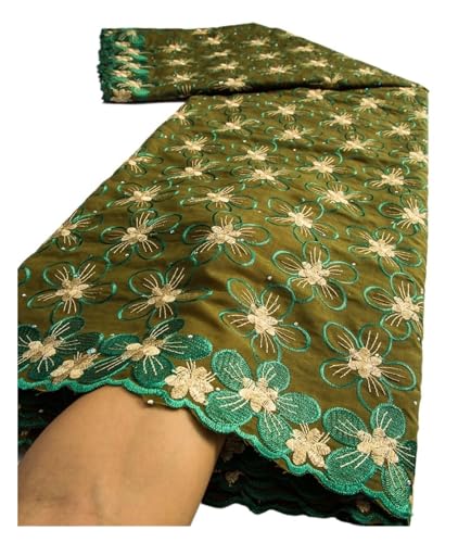 Schweizer Voile-Spitzenstoff, Nigerianischer Afrikanischer Baumwollstoff Mit Steinen For Abend- Und Partykleider For Frauen(7) von CCZRD