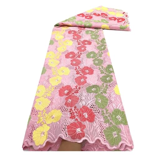 Spitze 5 Yards Afrikanische Nigerianische Baumwollspitze Stoff Stickerei Spitze For Weihnachtskleid F3613(2african lace fabric) von CCZRD