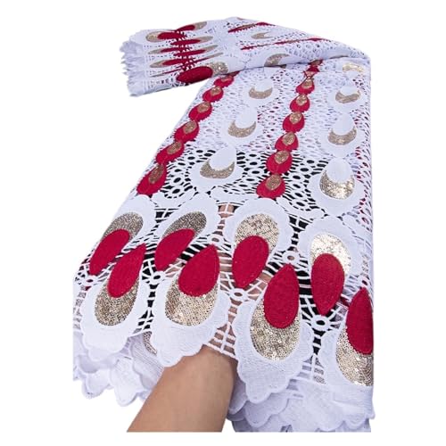 Spitzenstoff, 2,5 Yards, Afrikanische Wasserlösliche Spitze Mit Pailletten, Afrikanischer Spitzenstoff For Frauen, Abendkleider(TY30835) von CCZRD