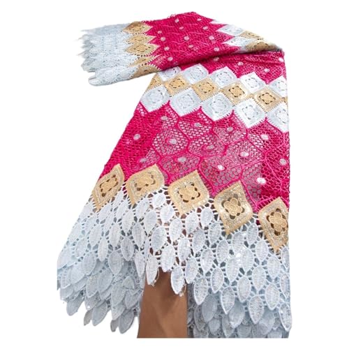 Spitzenstoff, 2,5 Yards, Afrikanische Wasserlösliche Spitze Mit Pailletten, Afrikanischer Spitzenstoff For Frauen, Abendkleider(TY36642) von CCZRD