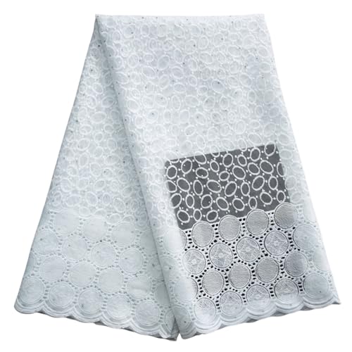 Voile-Spitze In Der Schweiz, Nigerianische Spitzenstoffe, Afrikanischer Trockener Baumwoll-Spitzenstoff For Hochzeit, 5 Yard(1african lace fabric) von CCZRD