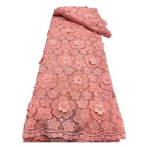 Wasserlösliche Stickerei 5 Yards Afrikanisches 3D-Blumenband Mit Strasssteinen Spitzenkleid Stoff Steine Kordel Spitze(1) von CCZRD