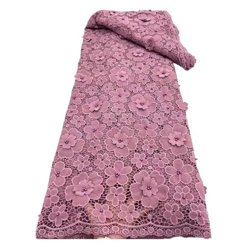 Wasserlösliche Stickerei 5 Yards Afrikanisches 3D-Blumenband Mit Strasssteinen Spitzenkleid Stoff Steine Kordel Spitze(10) von CCZRD