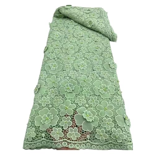 Wasserlösliche Stickerei 5 Yards Afrikanisches 3D-Blumenband Mit Strasssteinen Spitzenkleid Stoff Steine Kordel Spitze(2) von CCZRD