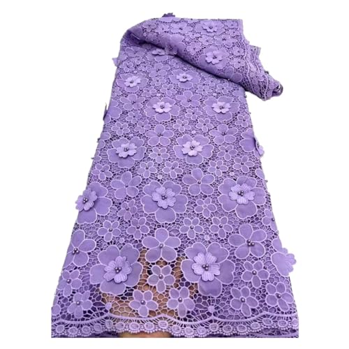 Wasserlösliche Stickerei 5 Yards Afrikanisches 3D-Blumenband Mit Strasssteinen Spitzenkleid Stoff Steine Kordel Spitze(3) von CCZRD