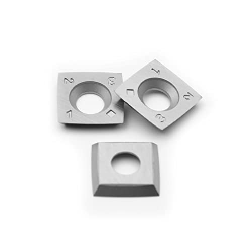 CDBP HM Vorschneid-Wendeplatten 15x15x2,5mm mit R100 Radius Schneidekante für Schaftfräser-Fräswerkzeuge und Hobelköpfe oder Hobelwellen, 3 Stück von CDBP