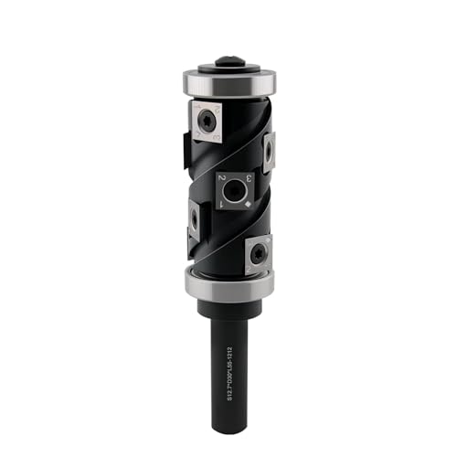 Heavy Duty Flush Trim Router Bit 1/5.1 cm Shank, 3.0 cm Cutting Diameter, 5.5 cm Cutting Length with 10 Carbide Inserts - Double Bearing Spiral Bit for Wood Trimming Heavy Duty Flush Trim Router Bit 1/5.1 cm Shank, 3.0 cm Cutting Diameter, 5.5 cm Cutting Length with 10 Carbide Inserts - Double Bearing Spiral Bit for Wood Trimming von CDBP