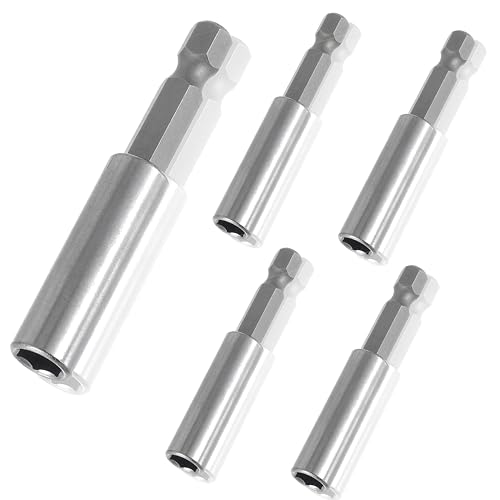 CDDCWZ 5 Stück Magnetische Bohrer Verlängerung, Bithalter-Set 60mm aus Edelstahl Starke Bithalter Magnetisch, 1/4" für Elektrische Bohrmaschine Schlagschrauber Schraubendreher von CDDCWZ