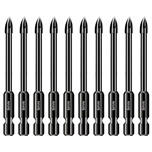 CDIYTOOL Glas- und Fliesenbohrer-Set, 10-teilig, 6 mm, Wolframkarbid, Bohrwerkzeug für harte Materialien CDIYTOOL Glas- und Fliesenbohrer-Set, 10-teilig, 6 mm, Wolframkarbid, Bohrwerkzeug für harte Materialien von CDIYTOOL