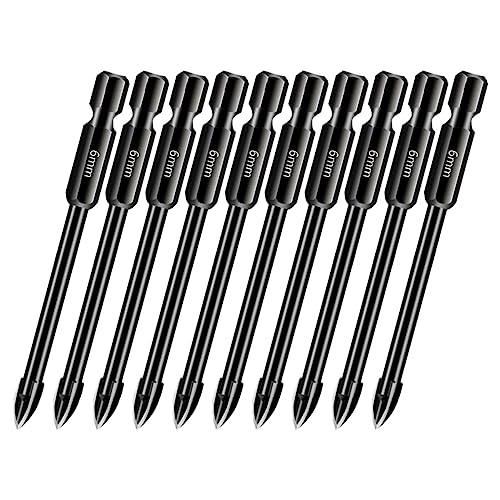 10-teiliges Glas Beton Bohrer Set, 1/4 Hex Schaft 6mm Bohrer für Fliesen, Ziegel, Kunststoff und Holz, Hartmetall Spitze Bohrwerkzeuge für Spiegel und keramische Fliesen auf Beton und Ziegelwand 10-teiliges Glas Beton Bohrer Set, 1/4 Hex Schaft 6mm Bohrer für Fliesen, Ziegel, Kunststoff und Holz, Hartmetall Spitze Bohrwerkzeuge für Spiegel und keramische Fliesen auf Beton und Ziegelwand von CDIYTOOL