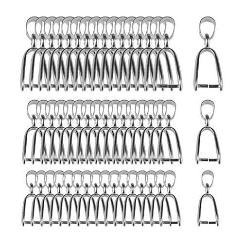 CDIYTOOL 150 Stück Metallklemmen, Bügelverschluss für Anhänger, baumelnde Perlenanhänger, Verbindungsstücke für Schmuckherstellung, Schnallen, Charm-Verbindung (14/16/20 mm) von CDIYTOOL