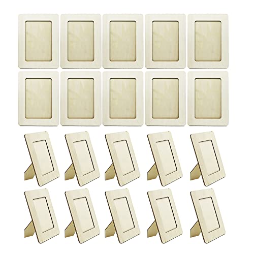 JOJOCY 20 Stück Holz-Bilderrahmen, unlackiert, Naturholzrahmen, DIY-Holz-Bilderrahmen, Kinder-Bilderrahmen, Kreativität, Fotorahmen für Kindergeburtstagsgeschenke (16,6 cm x 12,2 cm) von CDIYTOOL