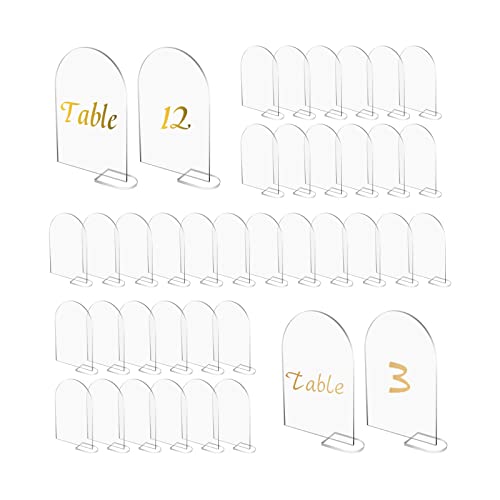 20 Stück transparentes Bogen-Acrylschild mit 20 Ständer, Acryl-Blanko-Platte, Sitzkarten, gewölbt, runde Oberseite, Gäste-Namen, Karten, Tischnummern für Hochzeit, Party, Veranstaltung, Dekoration 20 Stück transparentes Bogen-Acrylschild mit 20 Ständer, Acryl-Blanko-Platte, Sitzkarten, gewölbt, runde Oberseite, Gäste-Namen, Karten, Tischnummern für Hochzeit, Party, Veranstaltung, Dekoration von CDIYTOOL