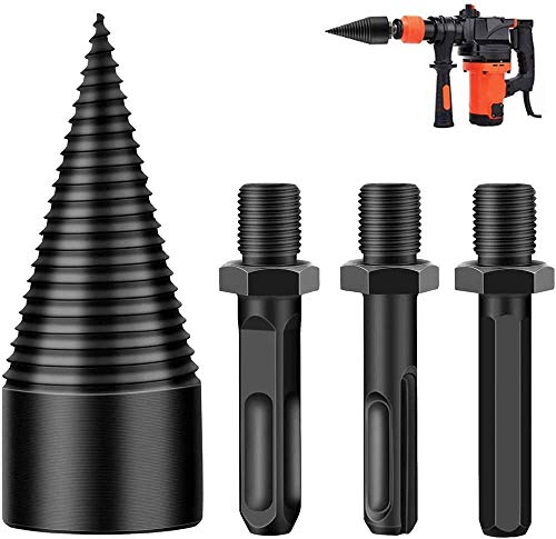 CDIYTOOL Spaltholzkegelbohrer, robuster Bohrer, Schraubkegel, Treiber-Log-Splitter, Schraubkegel, Anzündholz, Brennholz-Splitter für elektrische Haushaltsbohrmaschine (32/42 mm, Bohrer-Set) von CDIYTOOL