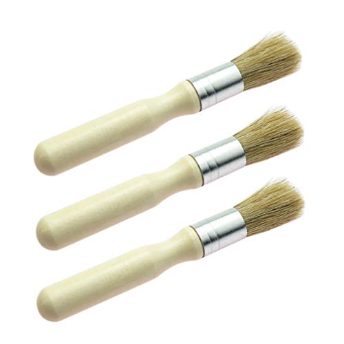 Klebstoffpinsel-Set, 3 Stück, professionelles Naturholz, runder Klebstoff- und Wachspinsel für Malen, Bücherbinden, Möbel, Superwachs-Pinsel, Kalkfarben, für kleine Projekte Klebstoffpinsel-Set, 3 Stück, professionelles Naturholz, runder Klebstoff- und Wachspinsel für Malen, Bücherbinden, Möbel, Superwachs-Pinsel, Kalkfarben, für kleine Projekte von CDJX