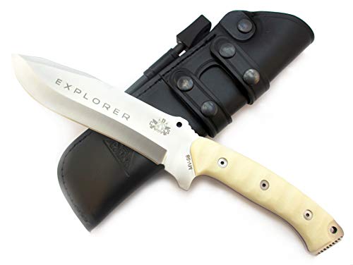 CDS EXPLORER Full Tang-Messer für Bushcraft, Survival, Jagd, Angeln, Feststehende Klinge 16 cm Stahl MOVA-58, Lederscheide + Feuerstahl, Handmade in Spain CDS EXPLORER Full Tang-Messer für Bushcraft, Survival, Jagd, Angeln, Feststehende Klinge 16 cm Stahl MOVA-58, Lederscheide + Feuerstahl, Handmade in Spain von CDS