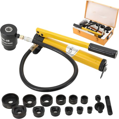 CDZHLTG 10T Hydraulischer Blechlocher Punch Set Lochstanze Zylinder Hydraulikpumpe mit 6 Stanzformen Stanzen 22/27,5/34 / 43/49 / 60 mm, Handpumpe Stahl Lochwerkzeug CDZHLTG 10T Hydraulischer Blechlocher Punch Set Lochstanze Zylinder Hydraulikpumpe mit 6 Stanzformen Stanzen 22/27,5/34 / 43/49 / 60 mm, Handpumpe Stahl Lochwerkzeug von CDZHLTG