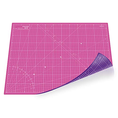 Schneidematte, Schneidunterlage A2 (45x60cm), selbstheilend beidseitig mit Raster (Pink/Lila) von CE² - SCHNEIDEMATTEN