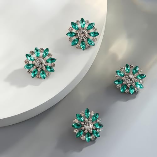 CECELORIA Strass-Knöpfe, Kristall-Applikation, Verzierungen in Kleidung, Schmuck, Dekoration für Handwerk, Hochzeit, Party, Blumenstrauß, zum Aufnähen auf Kleidung, Grün, Transparent, 4 Stück CECELORIA Strass-Knöpfe, Kristall-Applikation, Verzierungen in Kleidung, Schmuck, Dekoration für Handwerk, Hochzeit, Party, Blumenstrauß, zum Aufnähen auf Kleidung, Grün, Transparent, 4 Stück von CECELORIA