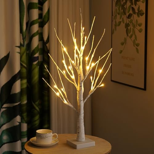 Birke Lichterbaum Innen mit Warmweiß LEDs Licht, USB Bonsai Baum Lichter Bäumchen Dekozweige Hochzeit Innendekoration für Party Geburtstag Hochzeit, Festliche Partydekoration, Weihnachtsdeko von CECOMBINE