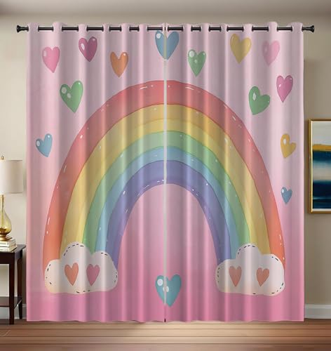 CEDNXOER Vorhang Blickdicht Cartoon-Regenbogen, Kinderzimmer Deko Verdunkelung Gardine Liebe, 2er Set H 175 x B 140 cm Thermovorhang Fenster Vorhänge mit Ösen für Wohnzimmer CEDNXOER Vorhang Blickdicht Cartoon-Regenbogen, Kinderzimmer Deko Verdunkelung Gardine Liebe, 2er Set H 175 x B 140 cm Thermovorhang Fenster Vorhänge mit Ösen für Wohnzimmer von CEDNXOER