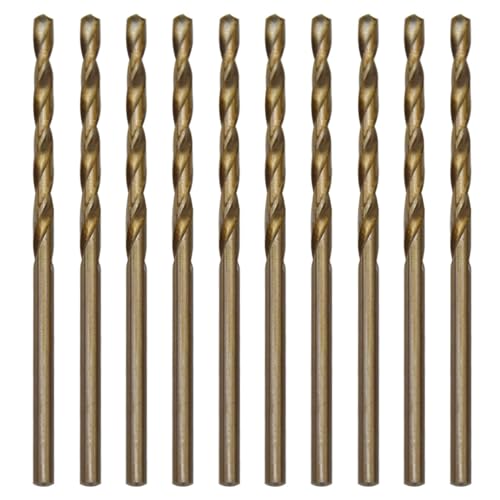 CEEYSEE 10 Stücke 2.5mm HSS Cobalt Bohrer Set M35 Metallbohrer Spiralbohrer Cobalt Drill Bit zum Bohren in Edelstahl, Metall, Gusseisen und harten Kunststoffen (2.5mm) von CEEYSEE