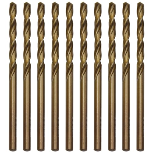 CEEYSEE 10 Stücke 3.5mm HSS Cobalt Bohrer Set M35 Metallbohrer Spiralbohrer Cobalt Drill Bit zum Bohren in Edelstahl, Metall, Gusseisen und harten Kunststoffen (3.5mm) von CEEYSEE