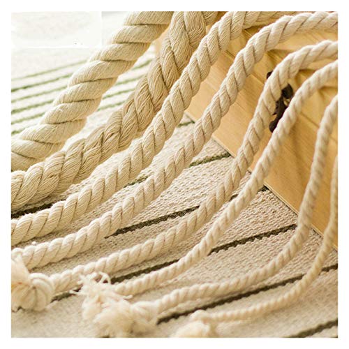 Juteschnur,Baumwollkordel DREI Stränge aus Baumwollseil Hand DIY Seil Dicker Reis weiß geflochtener Seil dekorativ ( Color : 5mm 2yard ) von CEFPOD