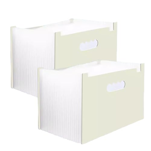 Akkordeon-Aktenordner, 2 Stück A4 Desktop-Fächerordner-Organizer, 25 Taschen Erweiterbarer Aktenhalter Tragbare Schreibtisch-Aufbewahrungsordnerbox/a(Yellow) von CEHJZQRPL