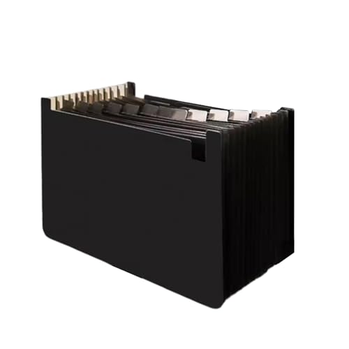 Akkordeon-Aktenordner, A4-Fächerordner, Dokumenten-Organizer mit 13 Fächern, Akkordeon-Organizer, Aufbewahrungsboxen for Akten und Dokumente/Grau(Black) von CEHJZQRPL