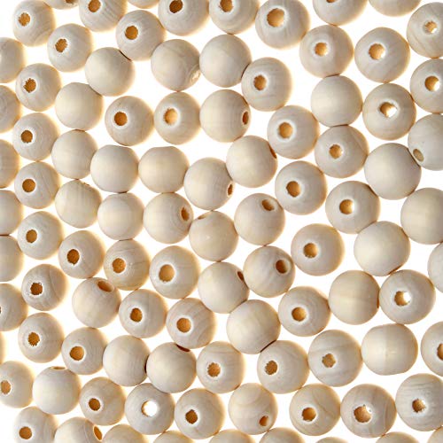 CEHJZQRPL 100 Stück Holzperlen, rund, 15 mm, for Basteln, Dekorieren, Basteln, Schmuckherstellung(12 mm) von CEHJZQRPL