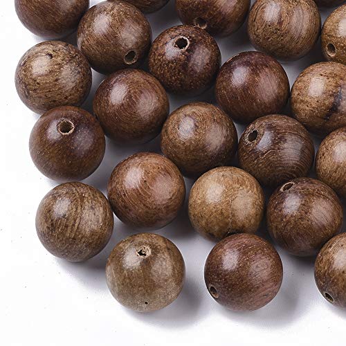 CEHJZQRPL 100 Stück natürliche gewachste runde Holzperlen, 8 mm, Rosenkranz-Holz-Abstandshalter, braune Farbe, lose Perlen mit 1,5 mm Loch(Sienna,15mm) von CEHJZQRPL
