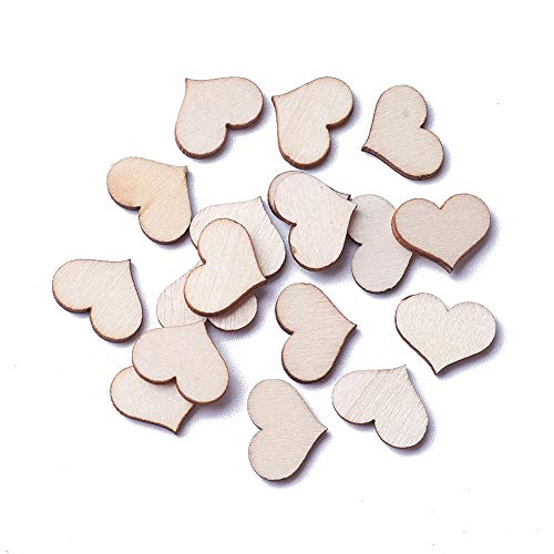 CEHJZQRPL 120 Stück natürliche ovale runde Holzperlen mit großem Loch, unbehandelte lose Holz-Abstandshalterperlen, Loch: 9–10 mm(Heart 17 x 13 mm 100 pieces) von CEHJZQRPL